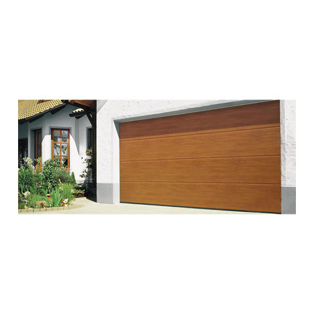 GARAGE107-W Puerta de Garage /10x7 pies / AISLADA / Estilo Americana / Imitacion Madera / Golden Oak / Linea Central .