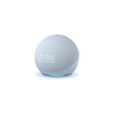 Altavoz Inteligente Amazon Echo Dot 5ta Generación Reloj/Alexa Indicador LED WiFi/Bluetooth 15W Color Azul Nube