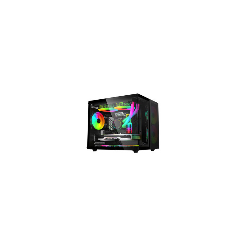 Gabinete Xzeal Cubo M-ATX/ITX Negro 3 Ventiladores ARGB