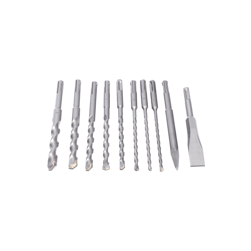Juego con 10 piezas de brocas y cinceles SDS PLUS