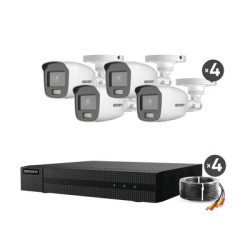 B8-KIT-CV/A Kit 1080p / DVR 4 Canales / 4 Cámaras Bala ColorVu con Microfono Integrado  / Accesorios de Instalación