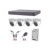 KEVTX8T4EW KIT TurboHD 1080p / DVR 4 Canales / 4 Cámaras Eyeball / Transceptores / Conectores /