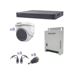 KH1080P8DW  Kit TURBOHD 1080p / DVR 8 Canales / 8 Cámaras Turret / Conectores / Transceptores / Fuente de Poder