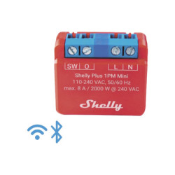 SHELLYPLUS1PMMINI Mini Interruptor inteligente con Wi-Fi, medición de consumo, 1 canal 8A, Alexa y GoogleHome