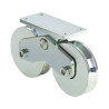 1151-5621-001 339V - Rueda Doble de 12 cm / Capacidad Para Puertas de hasta 1200 kg / Canal Tipo V