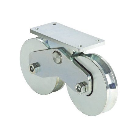 1151-5622-001 339V - Rueda Doble de 16 cm / Capacidad Para Puertas de hasta 1920 Kg / Canal Tipo V