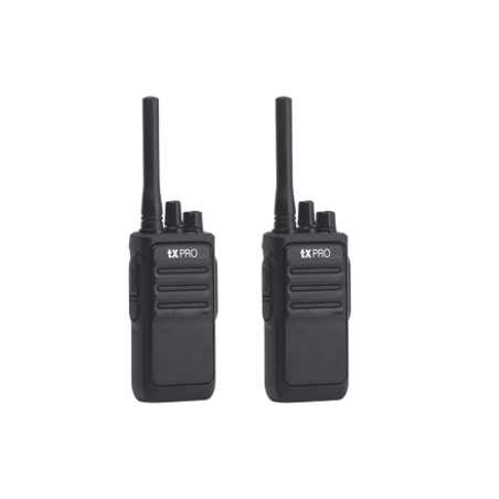 TX-320DUO Par de radios analógicos, listos para utilizarse, operan en UHF 400-470 MHz